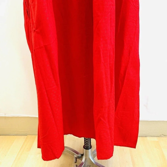 NWT CROFT & BARROW Women Sleeveless Full Length Shirred Red Maxi Dress Size 3X - Picture 3 of 14